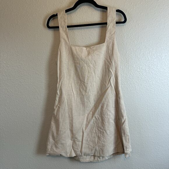 NWT Rylee + Cru Womens Kala Mini Dress Medium Linen Pockets Minimalist Beach - Picture 3 of 7